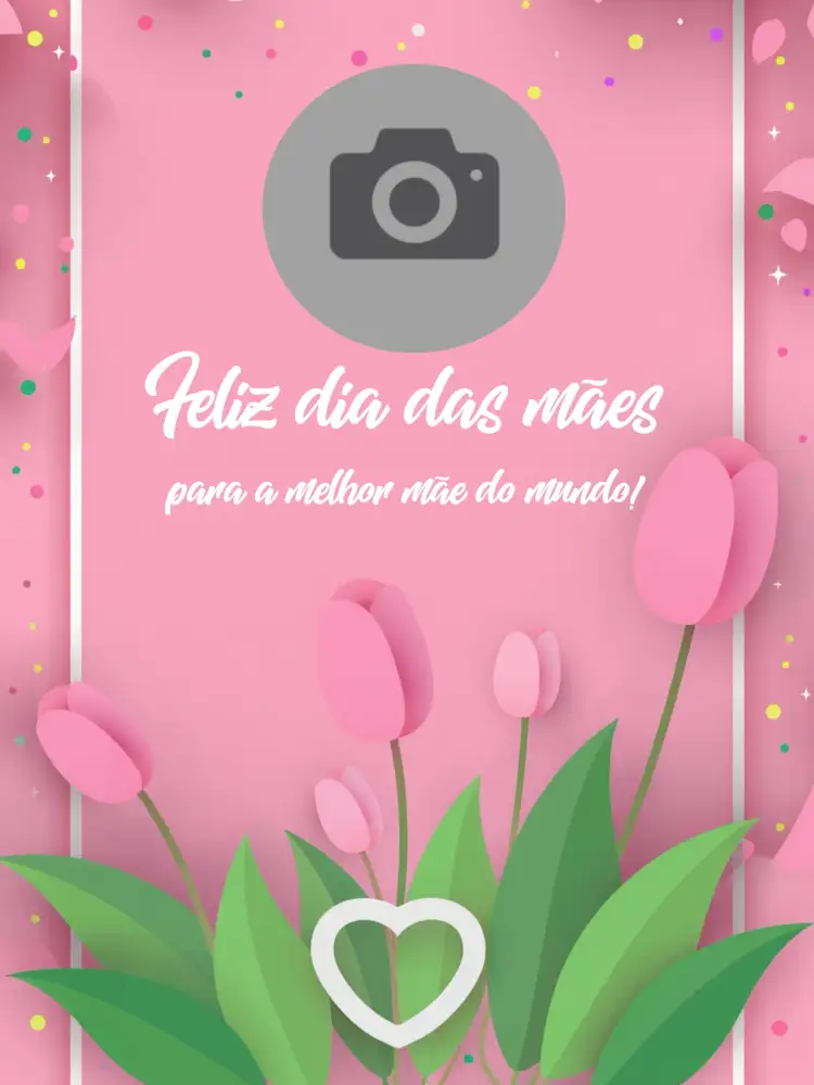 Convite Cartão De Dia Das Mães Floral Com Foto Homenagem – tema Datas Comemorativas floral, romântico, suave, elegante, colorido