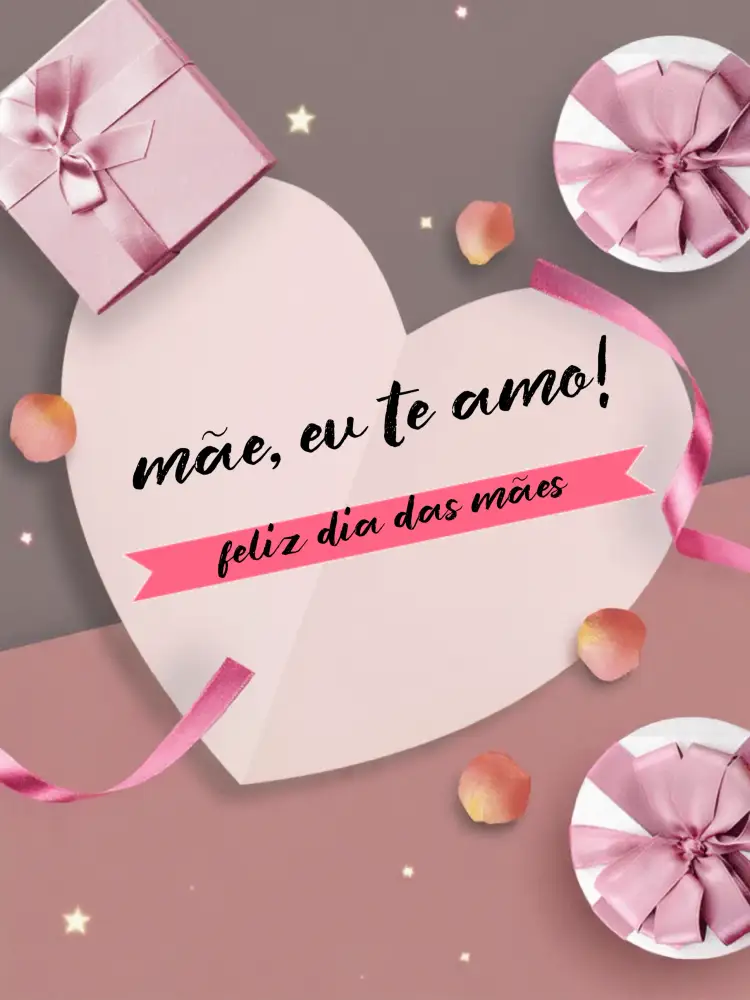 Convite Cartão De Dia Das Mães Homenagem – tema Datas Comemorativas rosa, coração, floral, minimalista, moderno, delicado