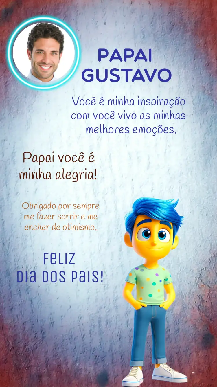 Cartão De Dia Dos Pais Alegria Divertida Mente Divertidamente
