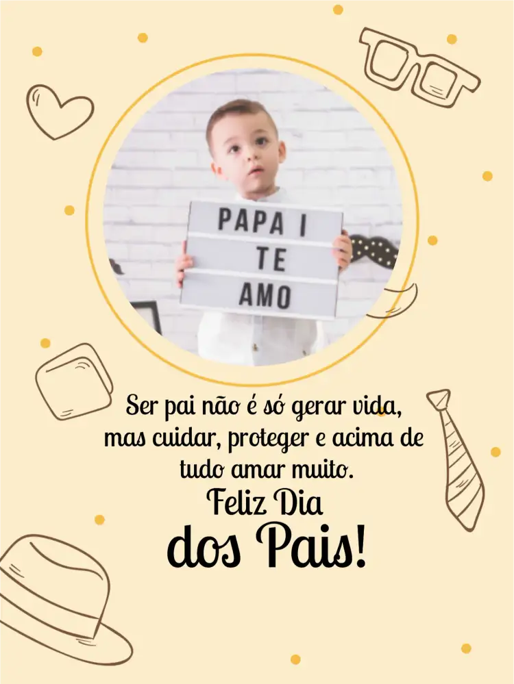 Convite Cartão De Dia Dos Pais Com Foto Marrom – tema Datas Comemorativas marrom, elegante, divertido, moderno, fotos