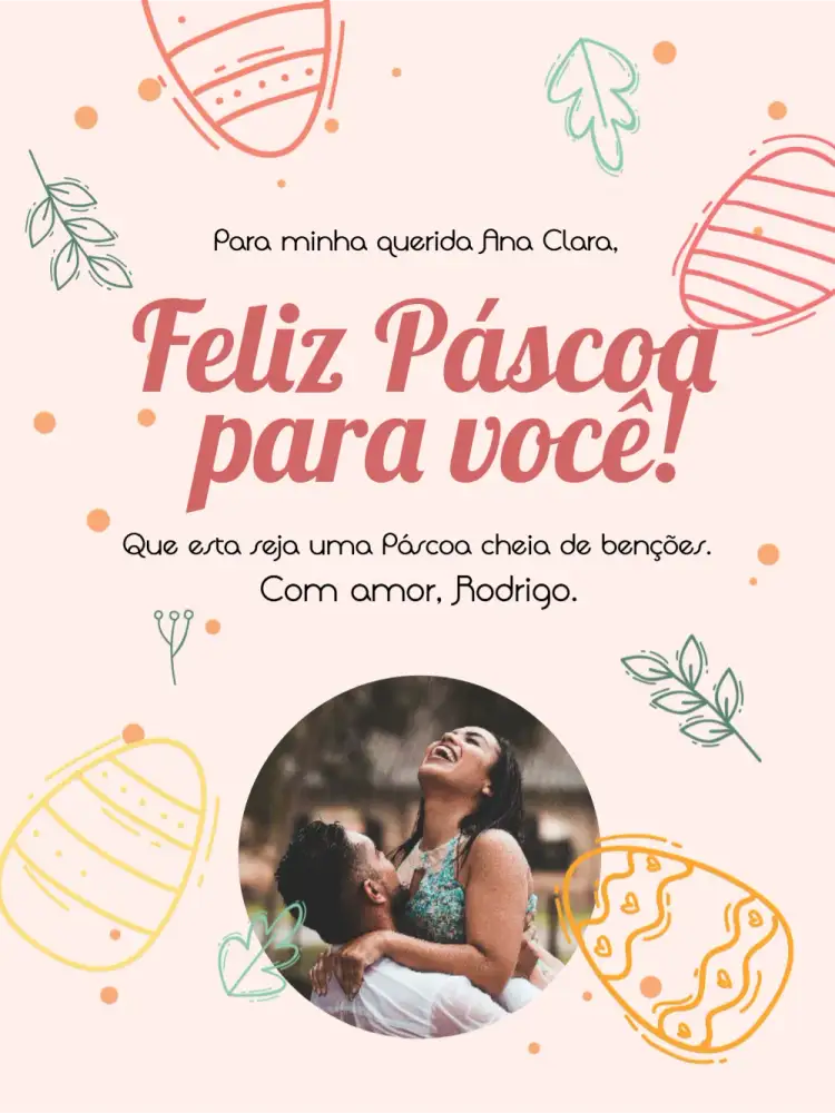 Convite Cartão De Feliz Páscoa Com Foto Lilás – tema Datas Comemorativas lilás, colorido, alegre, festivo, moderno, contemporâneo