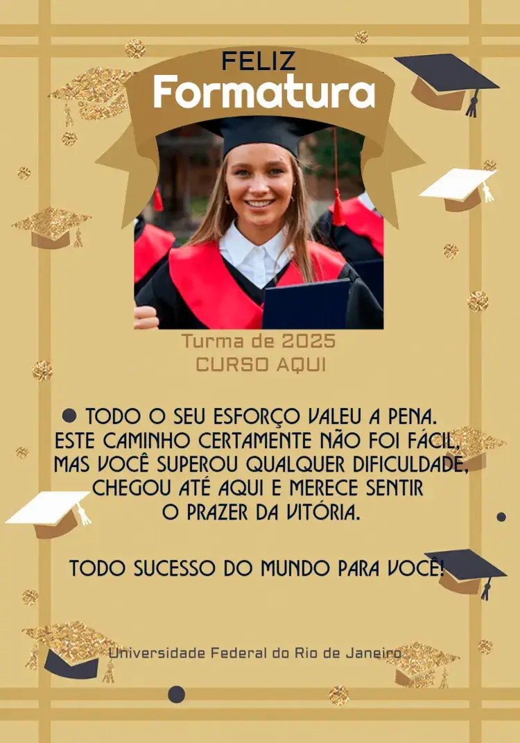 Convite Cartão De Formatura Com Foto Diploma