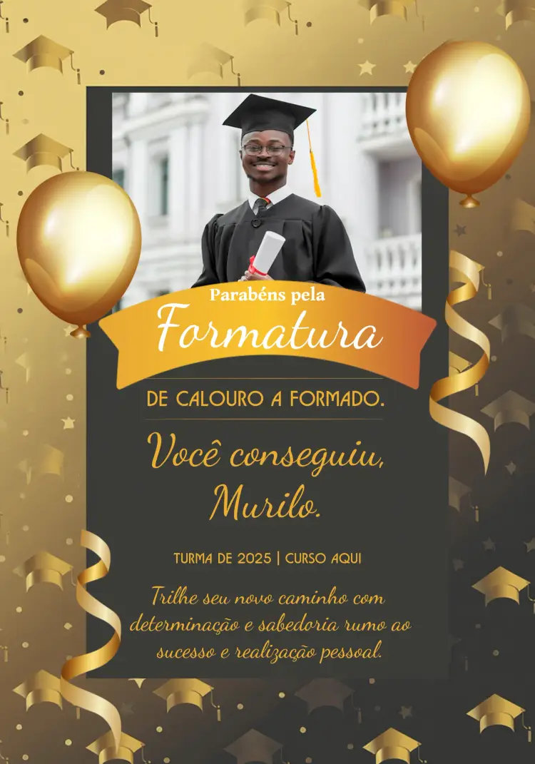 Convite Cartão De Formatura Com Foto Diploma