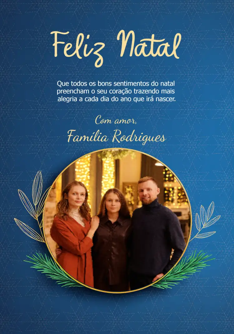 Convite Cartão De Natal Com Foto Familia – tema Datas Comemorativas festivo, colorido, tradicional, alegre, carnaval, moderno