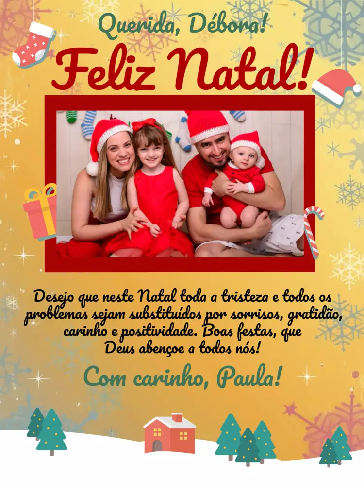 Convite Cartão De Natal Com Foto Felicitações