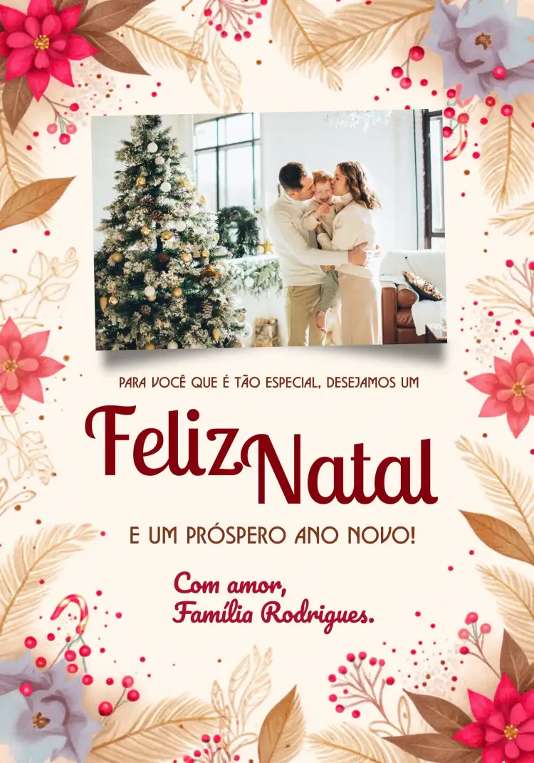 Cartão De Natal Com Foto Papainoel
