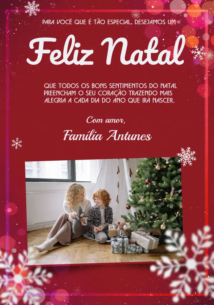 Cartão De Natal Com Foto Pinheiro