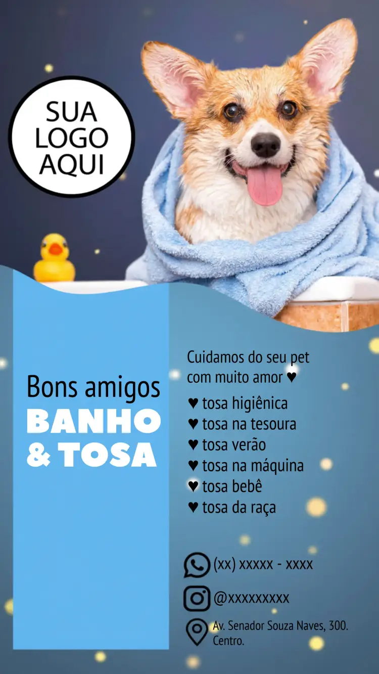 Convite Cartão De Visita Banho E Tosa Cuidados