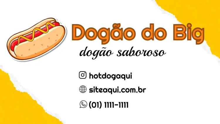 Convite Cartão De Visita Cachorro Quente Dog – tema Mais pesquisados colorido, divertido, moderno, vibrante, jovem