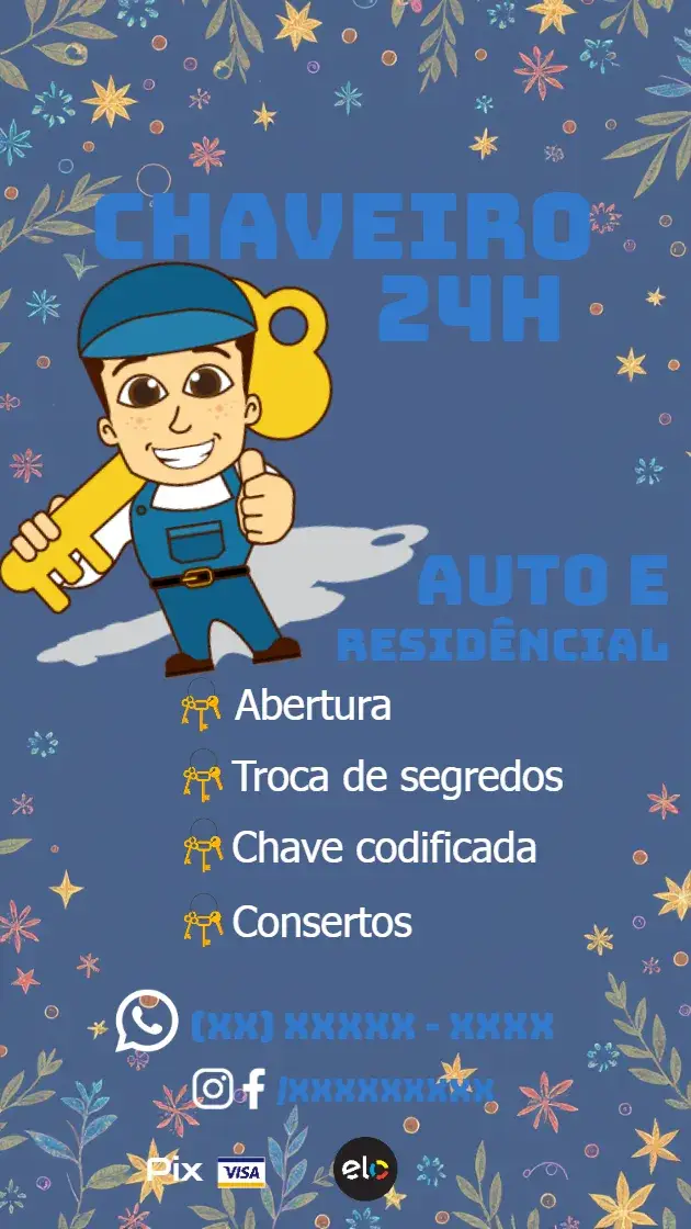 Convite Cartão De Visita Chaveiro Conserto