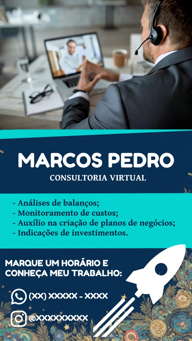 Convite Cartão De Visita Consultoria Virtual Aazul
