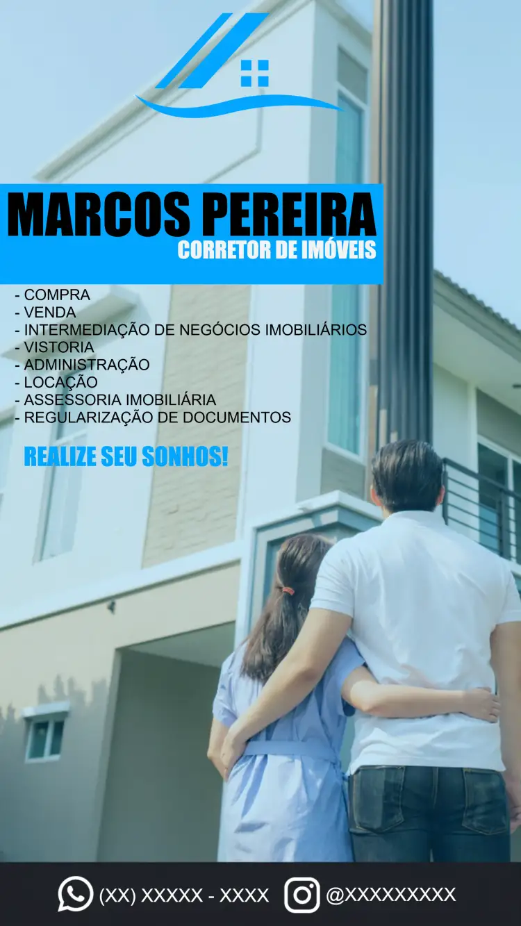 Convite Cartão De Visita Corretor Imóveis Cartao – tema Mais pesquisados moderno, profissional, minimalista, elegante, azul, clean