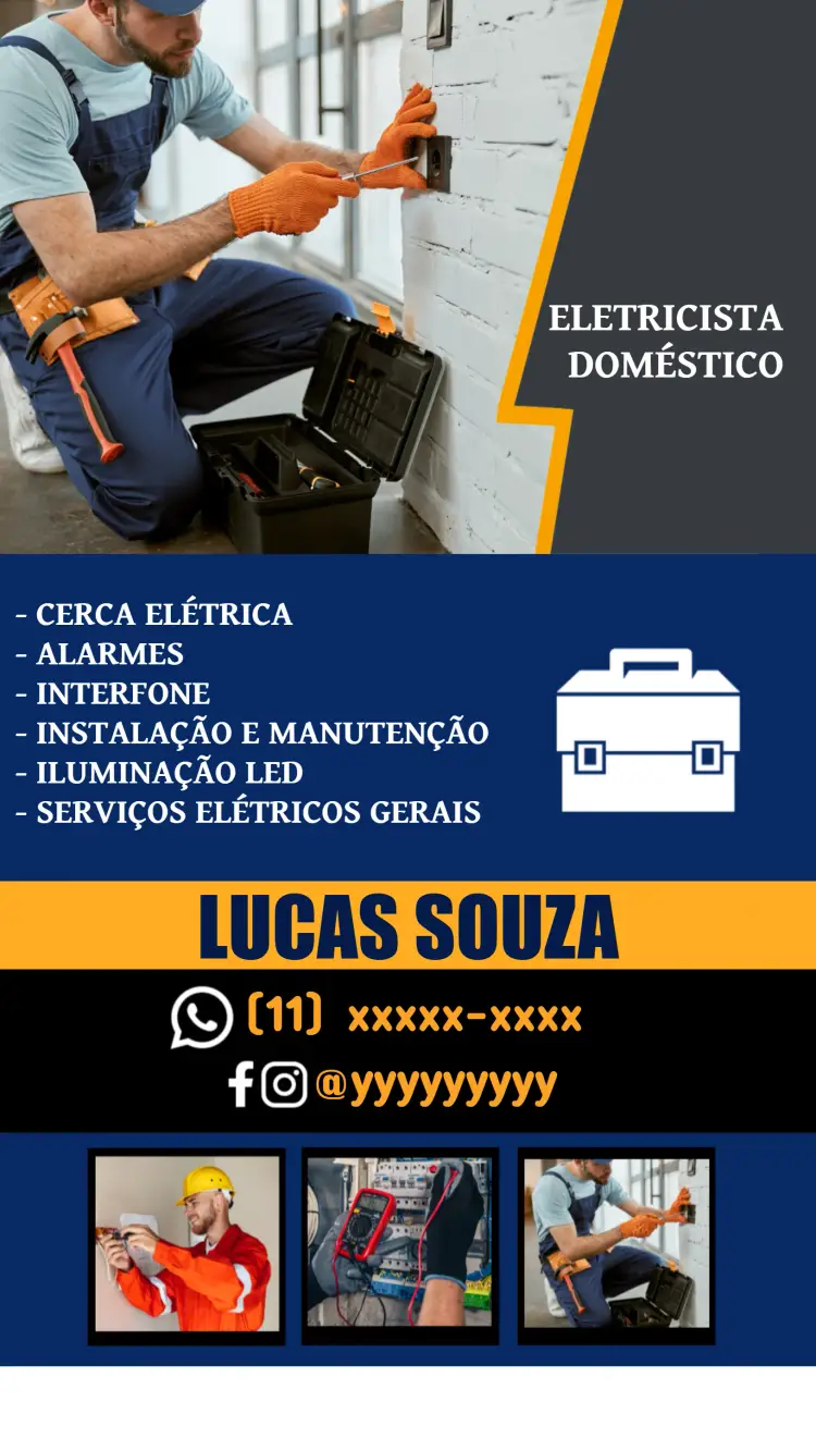 Convite Cartão De Visita Eletricista Digital