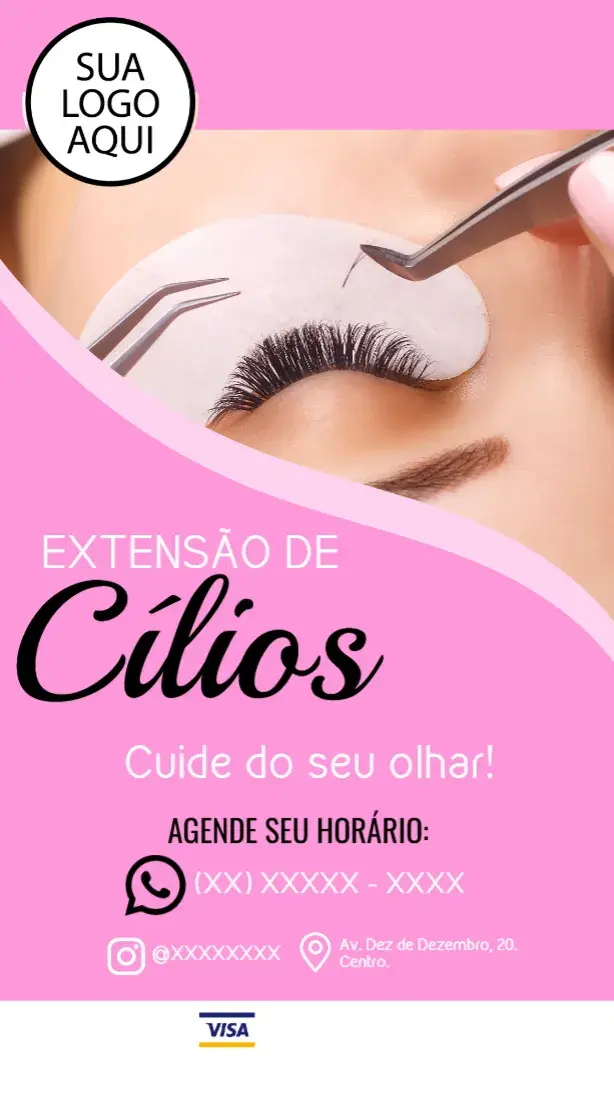 Convite Cartão De Visita Extensão Cílios Digital