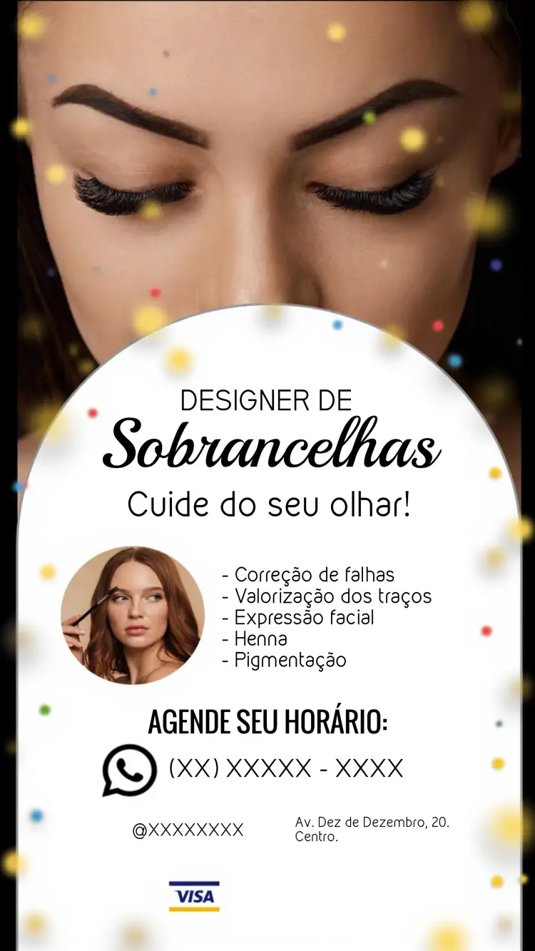 Convite Cartão De Visita Extensão Cílios Olhos