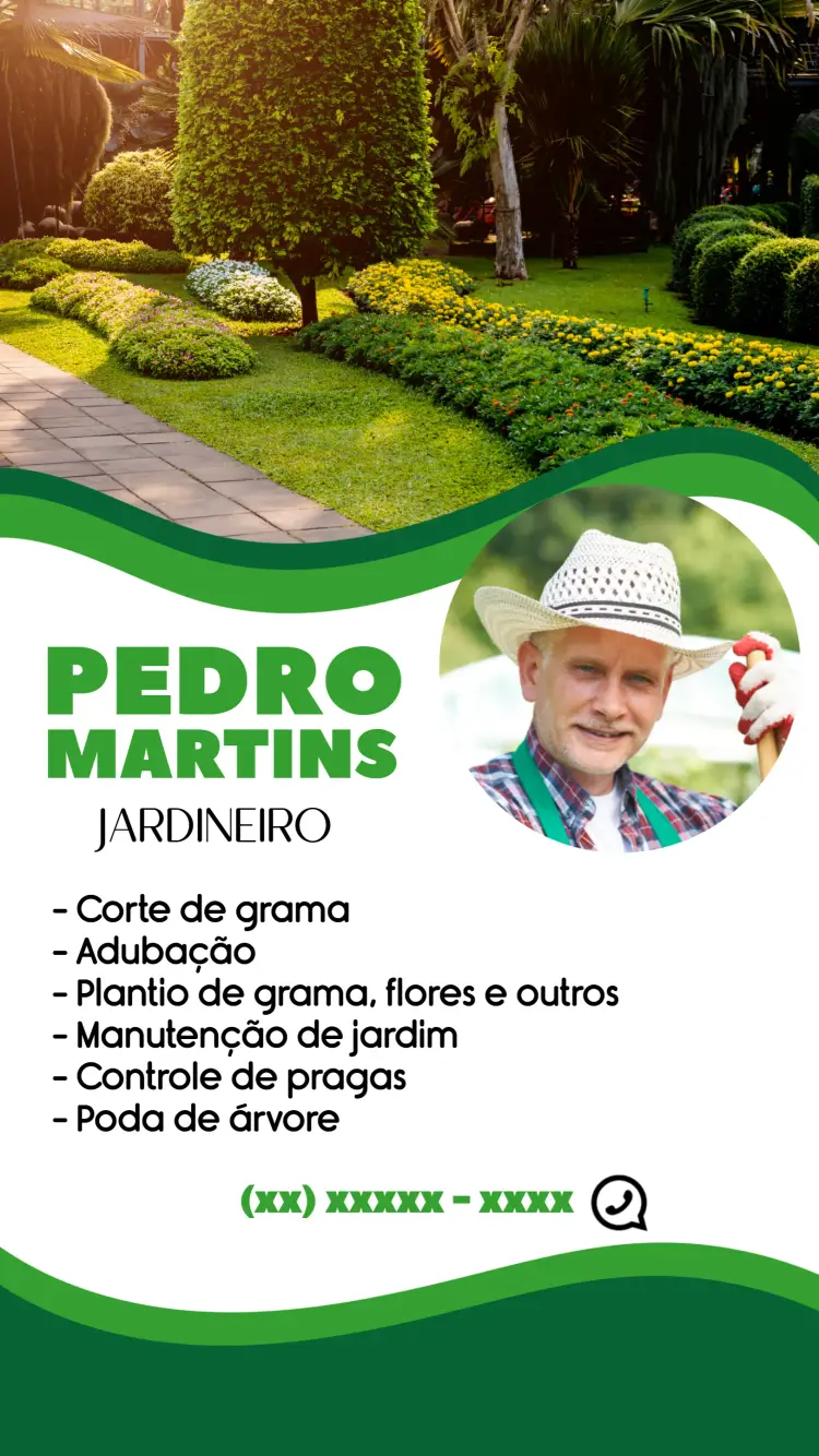 Convite Cartão De Visita Jardineiro Cuidados