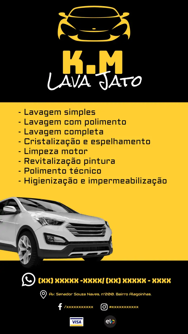 Cartão De Visita Lava Jato Carro