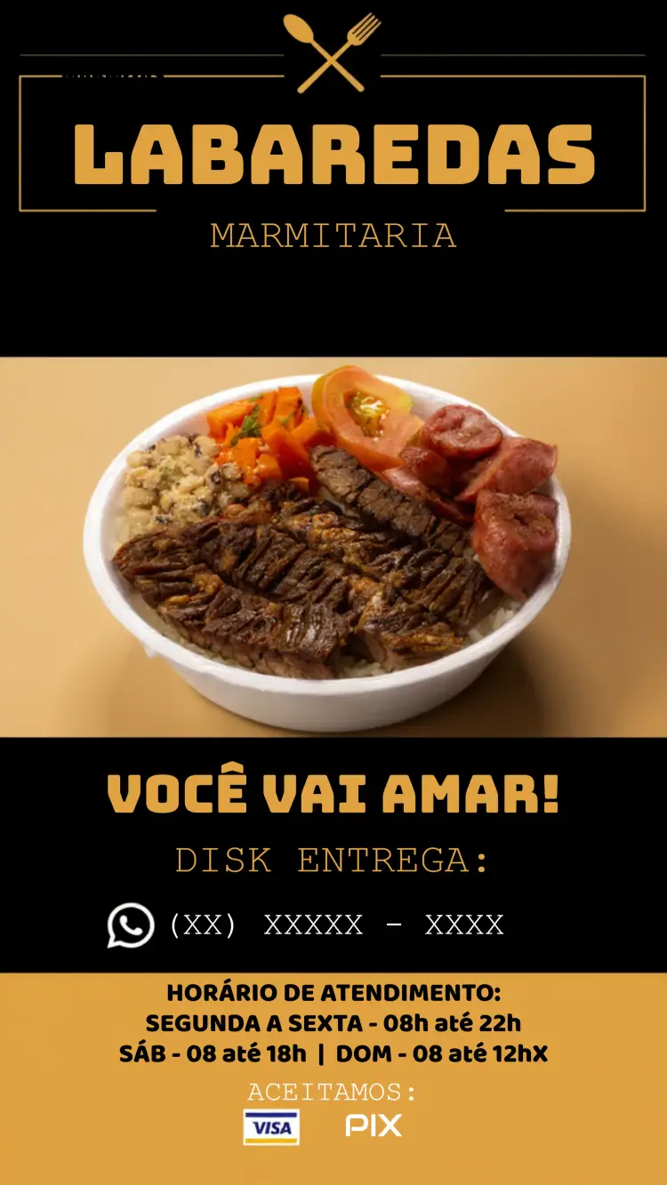 Convite Cartão De Visita Marmita Restaurante