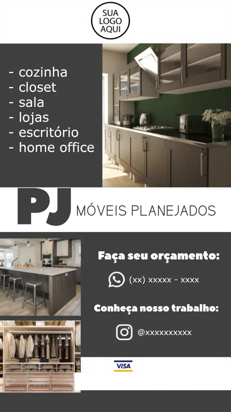 Cartão De Visita Móveis Planejados Panfleto