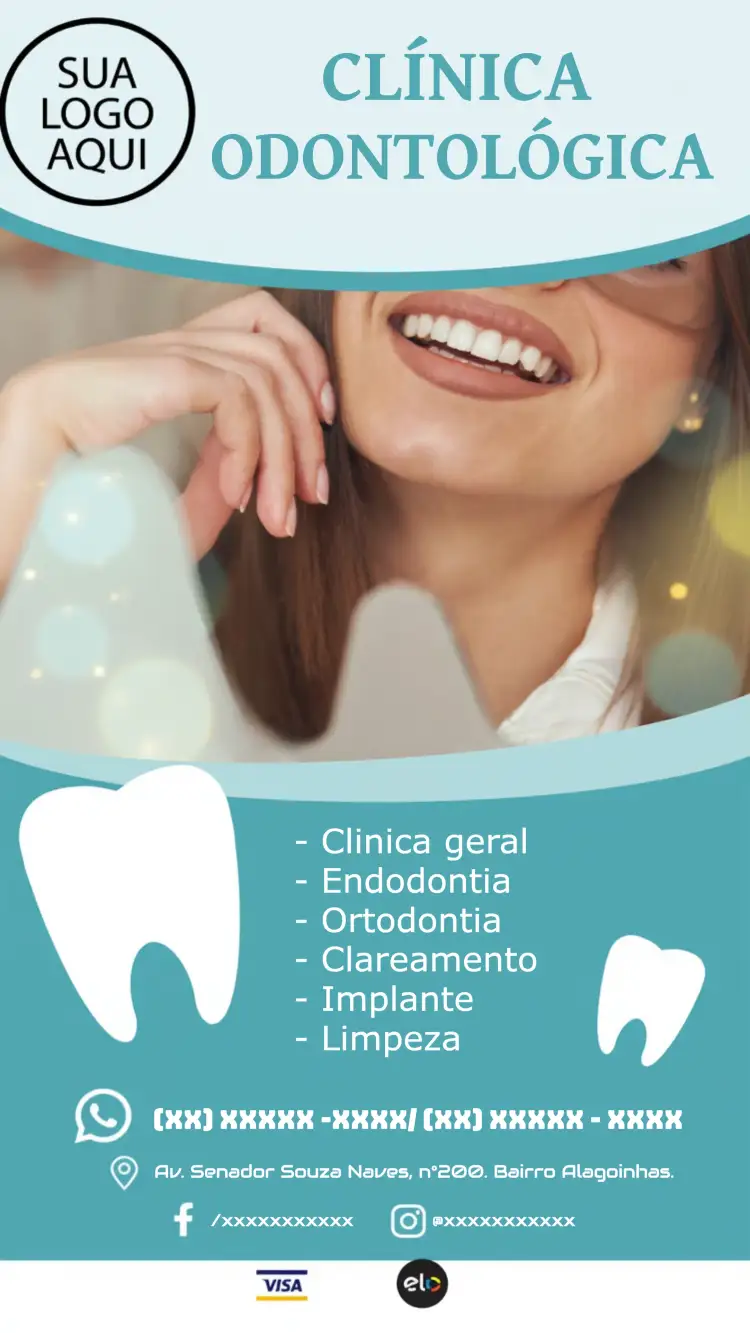 Convite Cartão De Visita Odontologia Dente – tema Mais pesquisados moderno, profissional, clean, minimalista, elegante, saudável