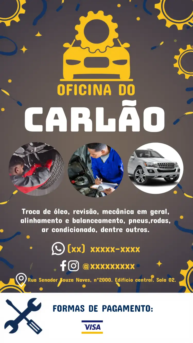 Cartão De Visita Oficina Azul