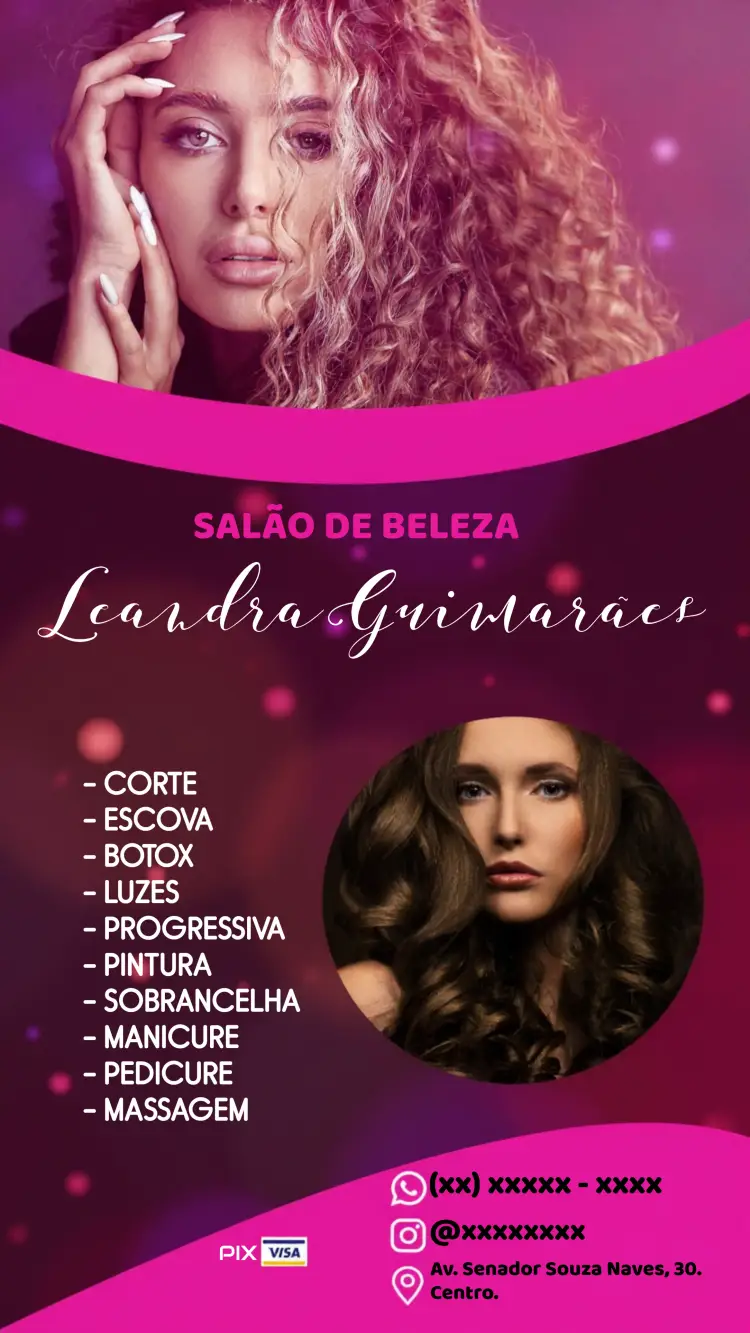 Convite Cartão De Visita Salão Beleza Flyer