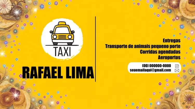 Convite Cartão De Visita Taxista Carro