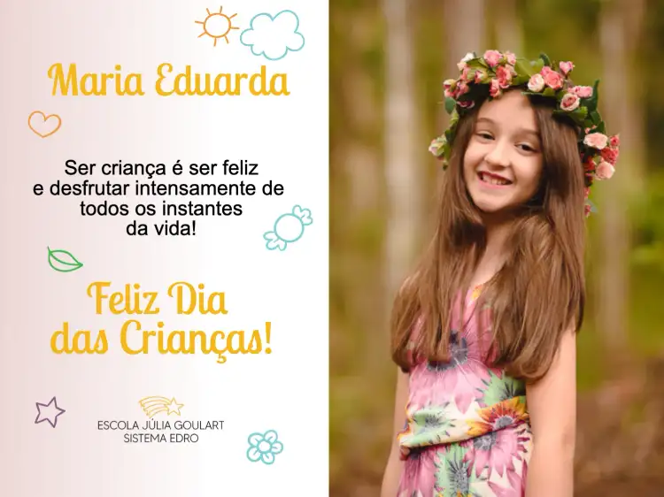 Cartão Dia Das Crianças Com Foto Coração