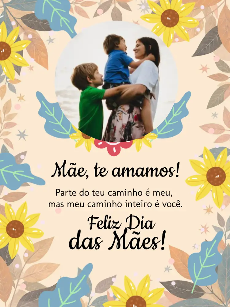 Convite Cartão Dia Das Mães Com Foto Rosa – tema Datas Comemorativas floral, romântico, moderno, colorido, minimalista, alegre