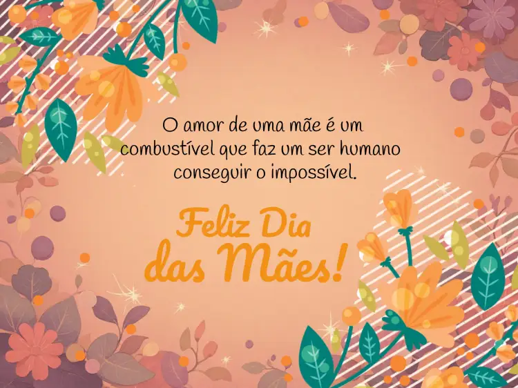 Convite Cartão Dia Das Mães Laranja – tema Datas Comemorativas laranja, floral, moderno, colorido, delicado, vibrante