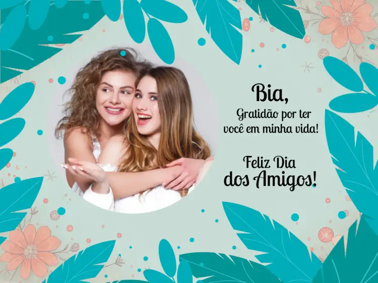 Convite Cartão Dia Do Amigo Com Foto Plantas – tema Datas Comemorativas verde, natural, moderno, minimalista, alegre