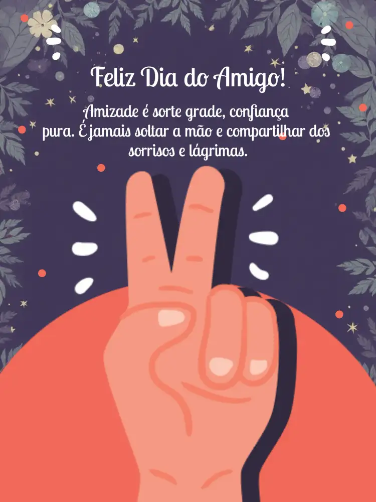Cartão Dia Do Amigo Laranja