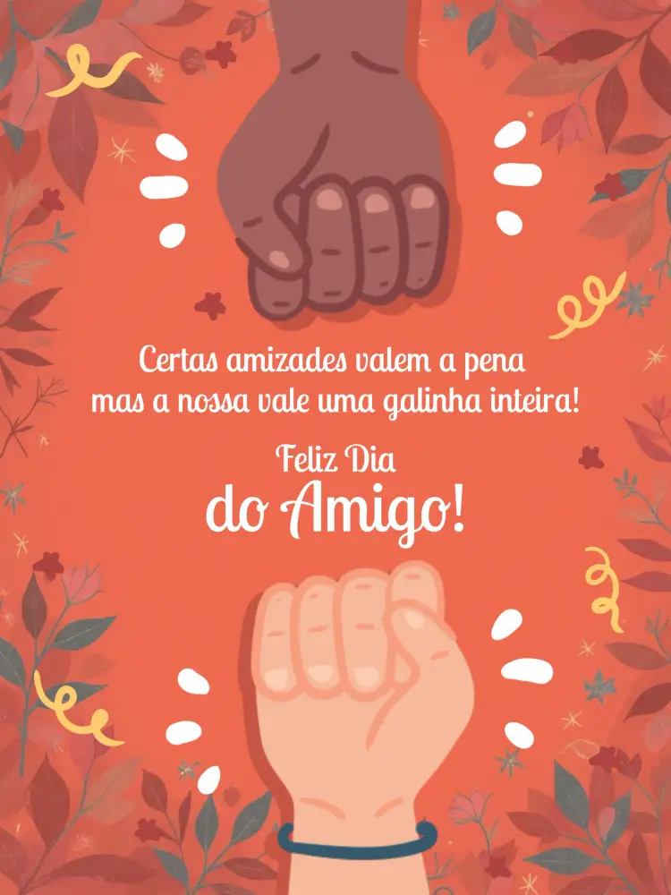 Convite Cartão Dia Dos Amigos Laranja