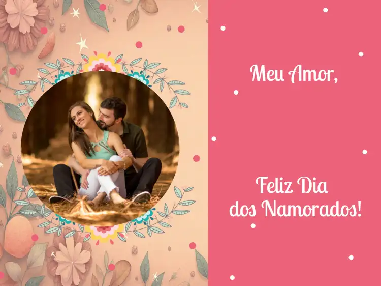 Cartão Dia Dos Namorados Com Foto Flor