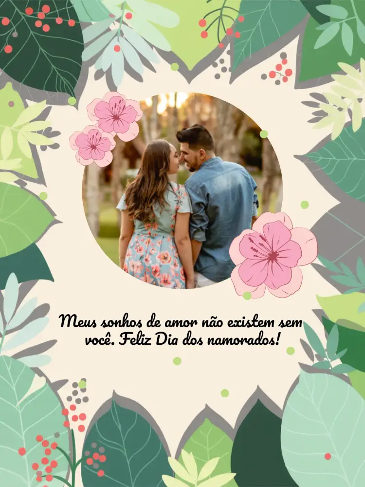 Convite Cartão Dia Dos Namorados Com Foto Rosa – tema Datas Comemorativas romântico, floral, moderno, delicado, colorido, minimalista