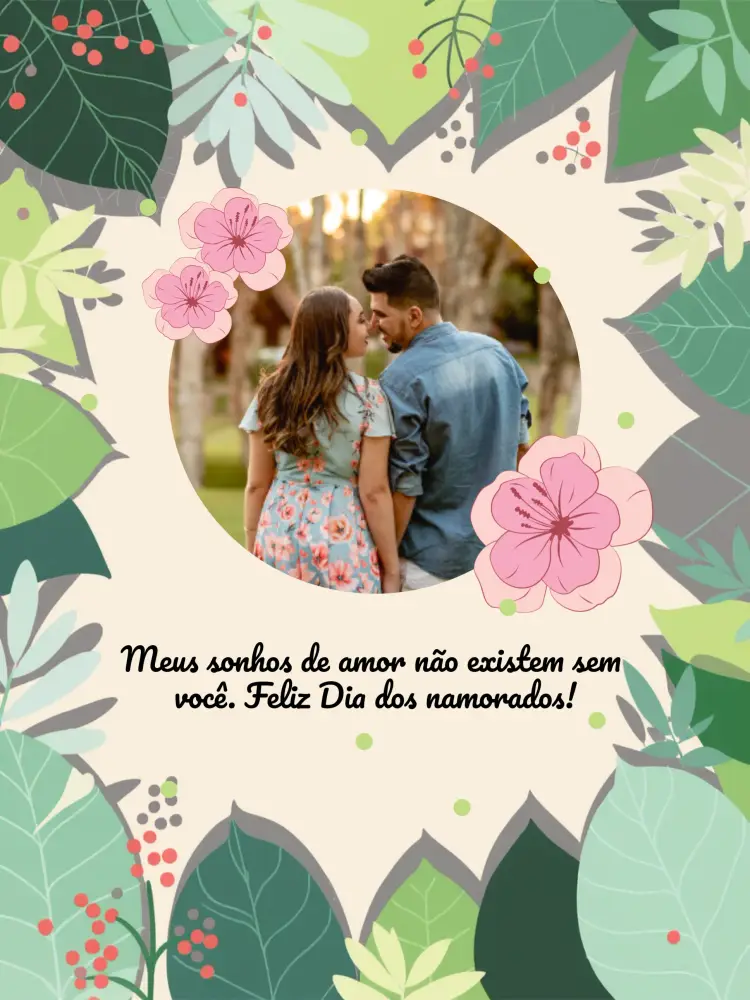 Convite Cartão Dia Dos Namorados Com Foto Rosa
