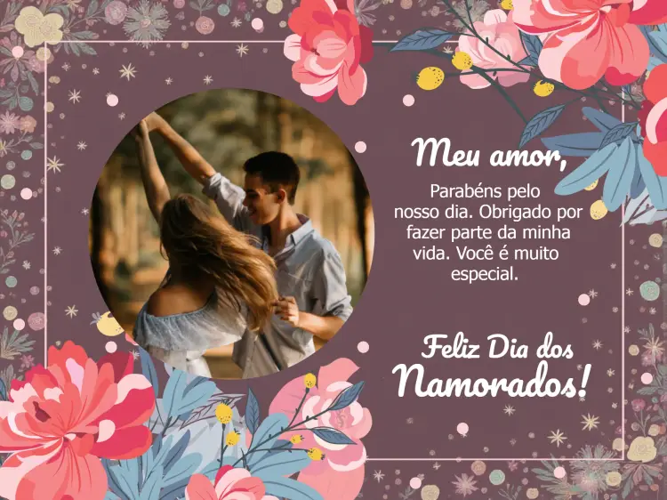 Convite Cartão Dia Dos Namorados Com Foto Rosa