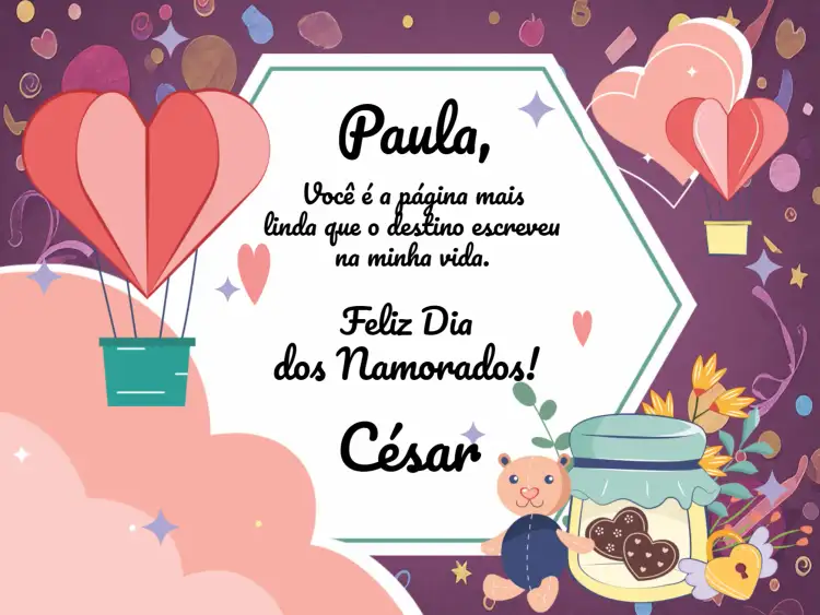 Cartão Dia Dos Namorados Estrelas