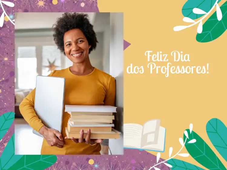 Cartão Dia Dos Professores Com Foto Círculos
