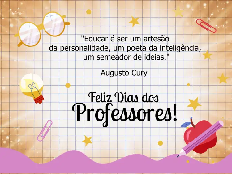 Cartão Dia Dos Professores Rosa