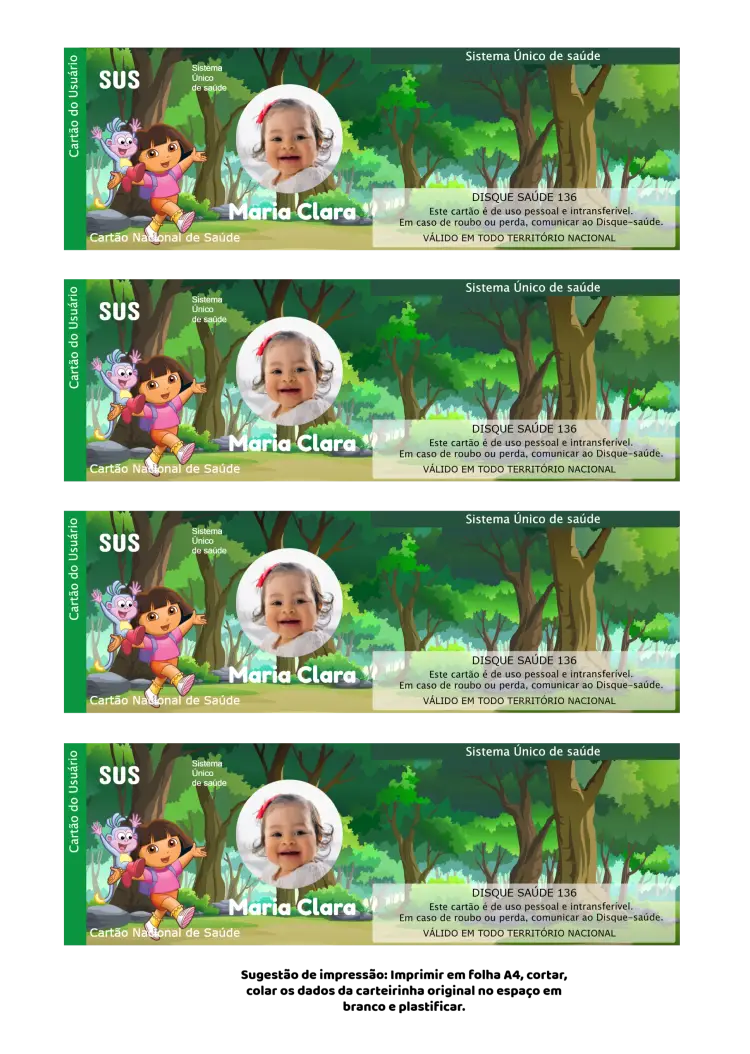 Convite Cartão Do Sus Dora Aventureira Com Foto Branco