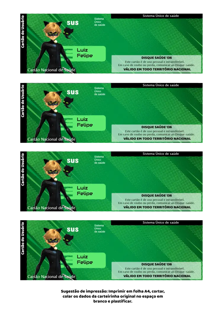 Convite Cartão Do Sus Miraculous Ladybug Cat Noir Gato