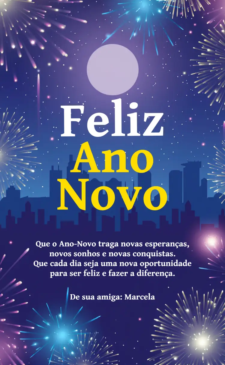Convite Cartão Feliz Ano Novo União – tema Datas Comemorativas dourado, brilho, moderno, festivo, colorido