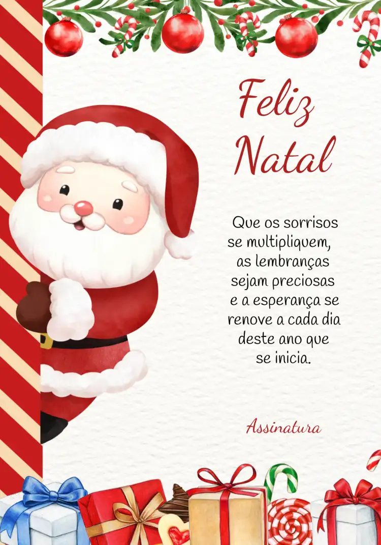 Cartão Feliz Natal Presentes