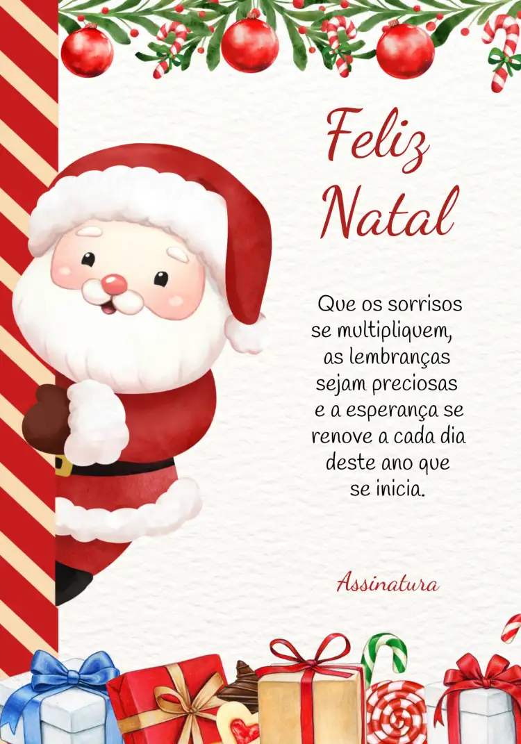 Convite Cartão Feliz Natal Presentes – tema Datas Comemorativas colorido, festivo, moderno, divertido, clássico, alegre