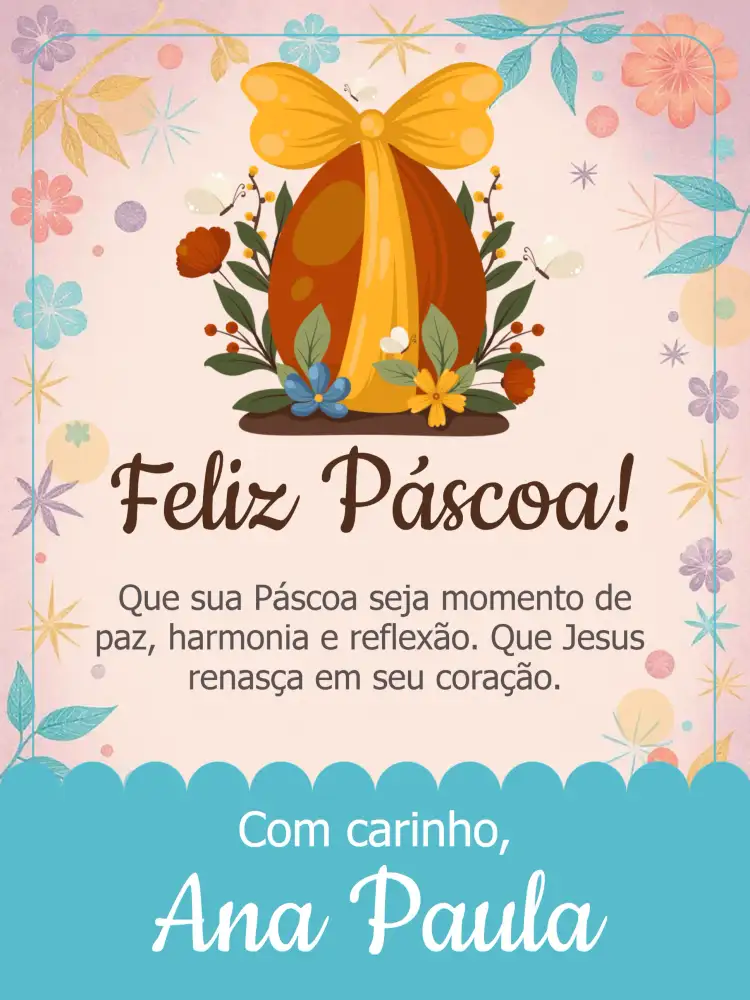 Cartão Feliz Páscoa Felicitações