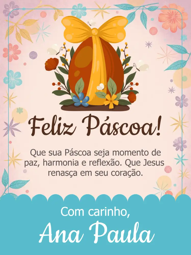 Convite Cartão Feliz Páscoa Felicitações – tema Datas Comemorativas floral, vibrante, colorido, moderno, primaveril, alegre