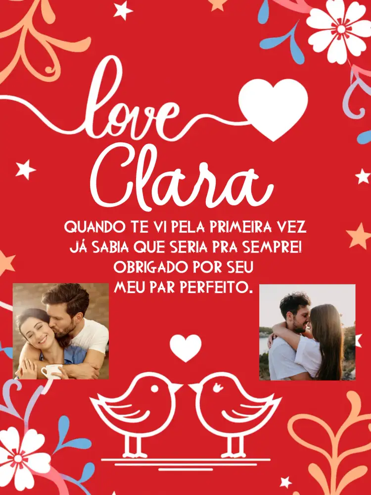Convite Cartão Para Dia Dos Namorados Com Foto Namoro – tema Datas Comemorativas romântico, vermelho e branco, corações, fotografia pessoal, carinho, amor