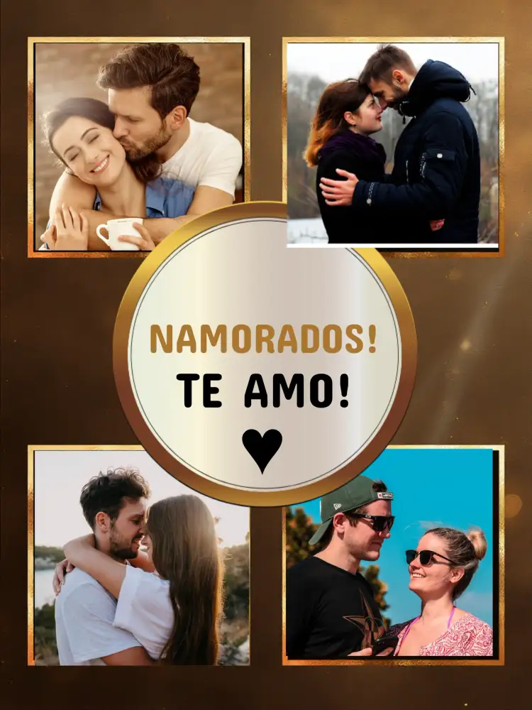 Convite Cartão Para Dia Dos Namorados Com Fotos Preto – tema Datas Comemorativas preto, dourado, romântico, elegante, moderno, minimalista