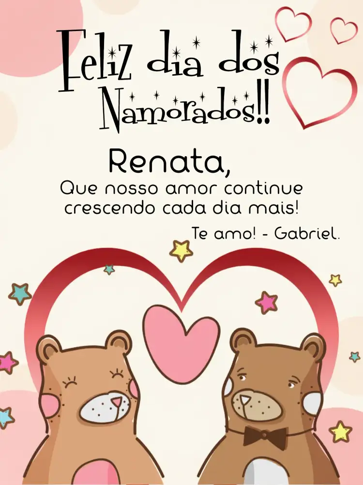 Convite Cartão Para Dia Dos Namorados Estrelas – tema Datas Comemorativas romântico, colorido, moderno, divertido, astral, minimalista